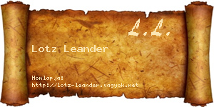 Lotz Leander névjegykártya